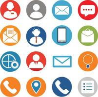 16 Contact icons set vector
