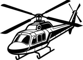Simple line art illustration of a helicopter flying through the air vector