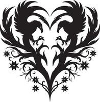 A silhouette image of a heart on a white background vector