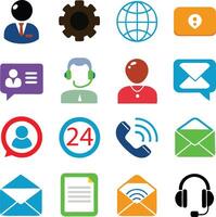 16 Contact icons vector