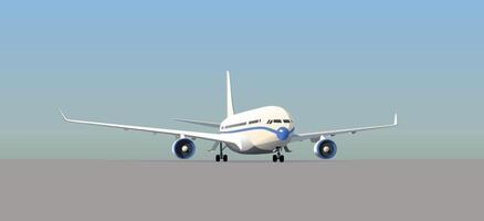 A passenger airliner stands on the runway. . vector