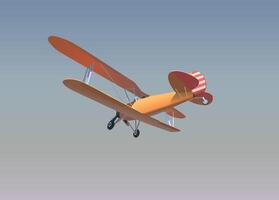 An airplane flying into the sky, a retro plane. . vector