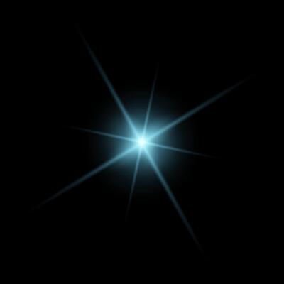 blue sparkle lights, flashing lights, light effects, sunlight lens flare, glowing ray beams, sparkling starsicon on black background.