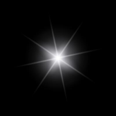 White sparkle lights, flashing lights, light effects, sunlight lens flare, glowing ray beams, sparkling starsicon on black background.