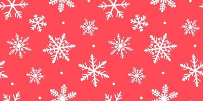 Seamless pattern with abstract snowflake silhouettes, winter print. vector
