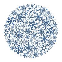 A ball consisting of many different snowflakes. vector
