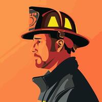 Profile Background for a Firefighter vector