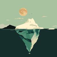 Melting iceberg due to climate change vector