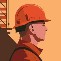 Profile Background for a Construction Worker vector