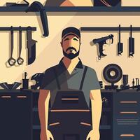 Profile Background for a Mechanic vector