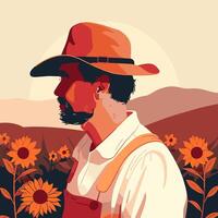 Profile Background for a Farmer vector