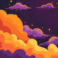orange and yellow clouds in the sky vector