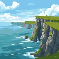 A cartoon illustration of the cliffs of moher vector