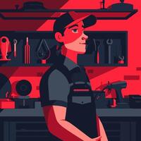 Profile Background for a Mechanic vector