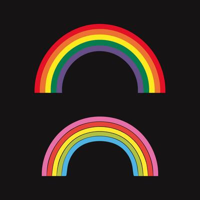 bright rainbow arcing