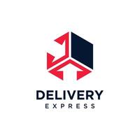 Delivery icon logo design with creative unique concept Premium vector
