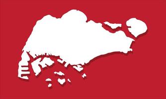 Silhouette map of the Singapore vector