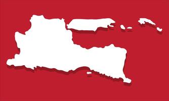East Java silhouette map with red background vector