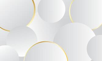 Abstract circles gray gradient color background with gold lines vector