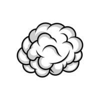 brain simple mascot logo design vector