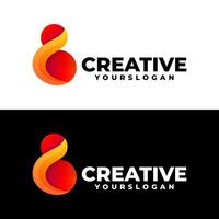 abstract number 8 icon gradient logo design vector