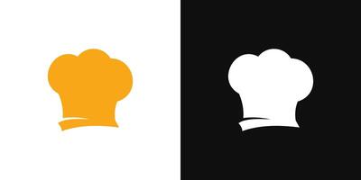 Chef hat icon logo background cook wear flat design isolated vector