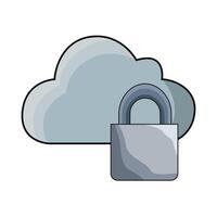illustration of cloud lock vector