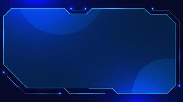 Futuristic Sci fi hologram HUD frame for digital technology background. Sci-Fi square shape design vector