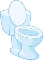 Toilet with open lid in the bathroom. Toilet bowl on white background. Clean hygiene toilet in wc restroom. vector