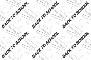 Seamless back-to-school pattern featuring staplers and staples for a fun and creative coloring activity page for kids and students. vector