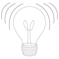 Simple outline of a light bulb for back to school themed coloring pages. Great for educational activities and creative tasks. vector
