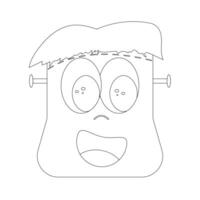 Fun and simple Frankenstein monster coloring page for kids. Perfect for Halloween activities and spooky fun. vector