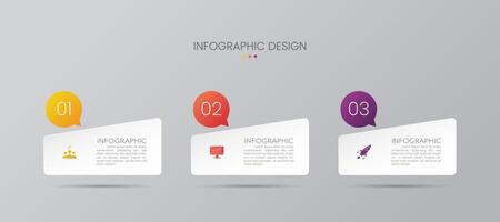 Infographic illustration design template with 3 steps or options. Infographic with business icons. vector