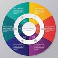 Circle infographic template with 6 icons vector