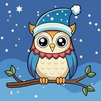 Christmas pattern texture Owl vector