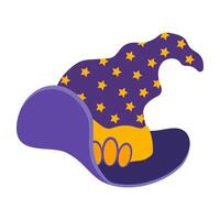 Witch hat sketch vintage style Halloween flat element vector
