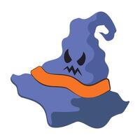 Flat witchcraft hat Halloween spooky party costume element vector