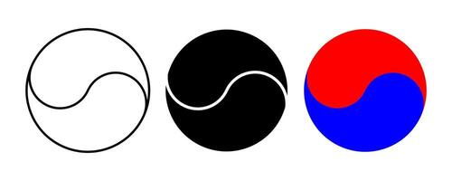 Taegeuk symbol set isolated on white background vector