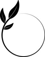 circular botanical frame with copy space vector