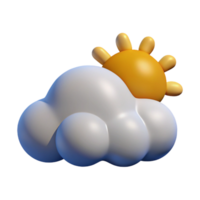 A cloud and sun with a cloud in the middle png