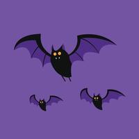 Flying bat with glowing eyes. Spooky Halloween decoration suitable for posters and web. vector