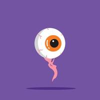 floating eyeballs with veins and nerves. Creepy Halloween decoration suitable for posters and web. vector