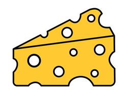 Cheese isolated on a white background. flat illustration. vector