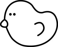 a cute duckling doodle hand drawn outline image vector