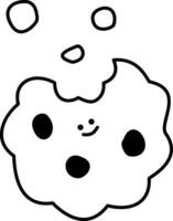 a cute biscuits doodle hand drawn outline image vector