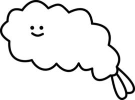 a cute tempura doodle hand drawn outline image vector