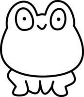 a cute frog doodle hand drawn outline image vector