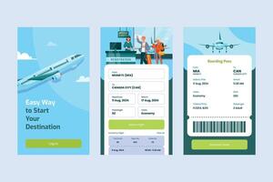 Flight Booking App Interface Illustration vector