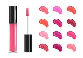 Lip Gloss Color Palette with Applicator vector