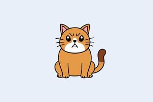 a chubby cat with a grumpy expression vector